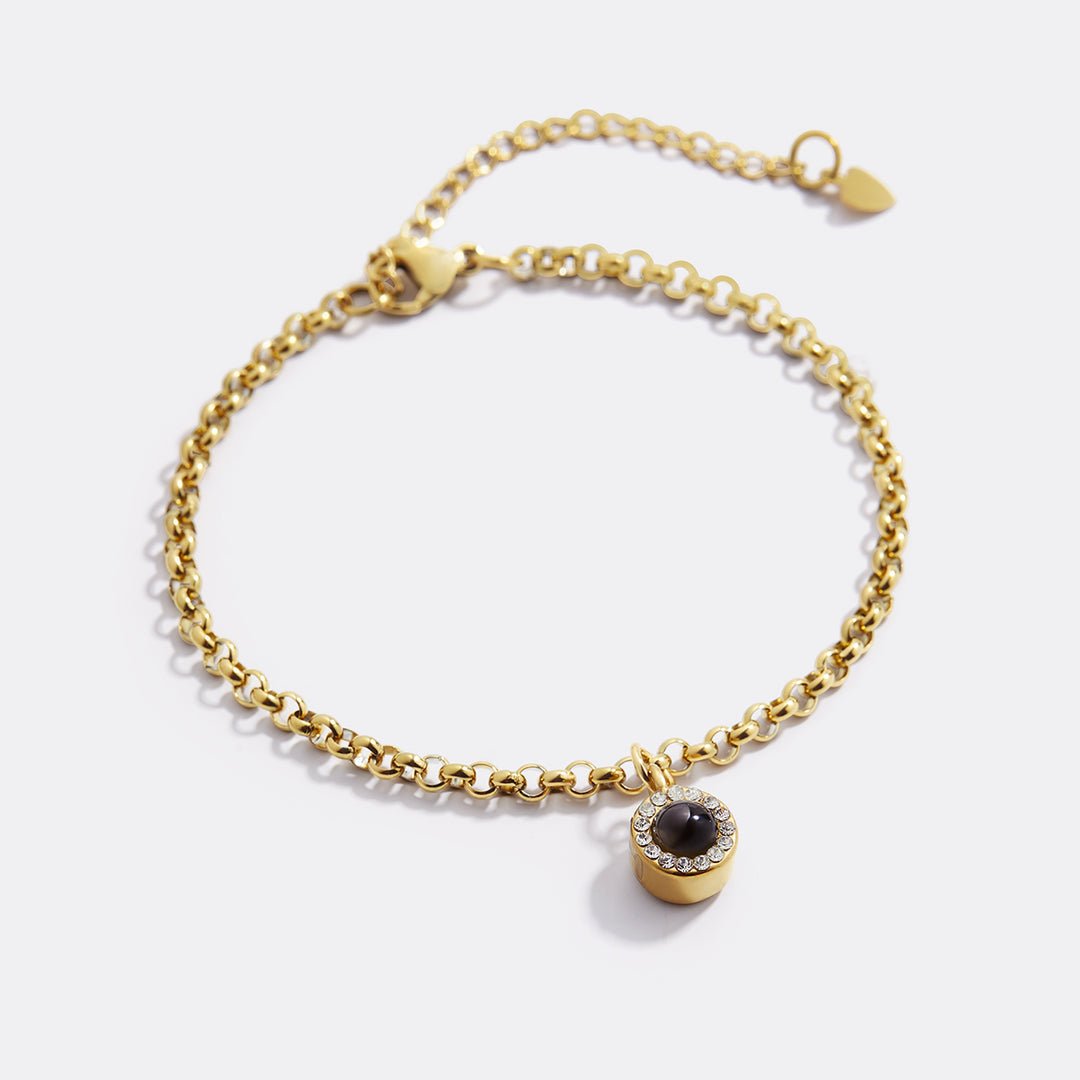 Bracelet Diamant Charms - Projection Photo Personnalisé - Petale Paris