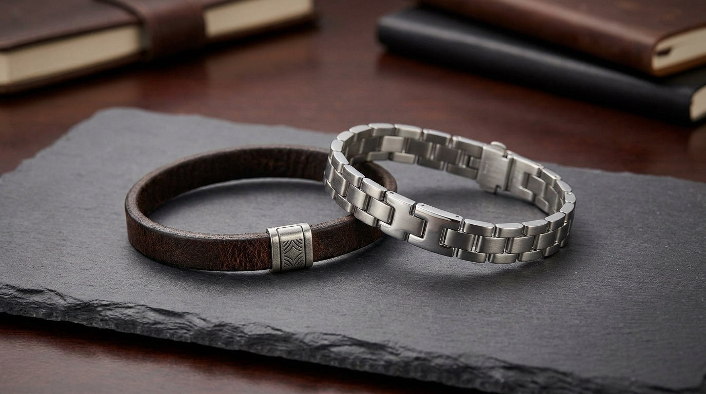 Bracelet homme en cuir vs acier : lequel choisir pour un cadeau ?