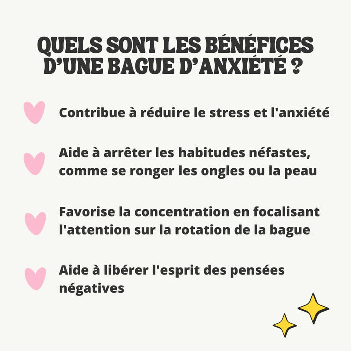 GWEOR Lot de 8 Anneaux Anxiete Anti-stress Réglables pour Soulager le Stress et L'anxiété - Unisexe, Bague Anti Stress Femme Avec Pochette en Velours Noire GWEOR Lot de 8 Anneaux Anxiete Anti-stress Réglables pour Soulager le Stress et L'anxiété - Unisexe, Bague Anti Stress Femme Avec Pochette en Velours Noire