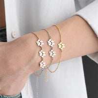 Bracelet patte personnalisé 3 couleurs or argent rose gold - bijou chien chat gravé Petale Paris