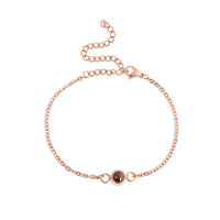 Bracelet projection photo personnalisé rose gold - bijou romantique cadeau Saint-Valentin Petale Paris
