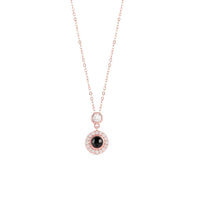 Pendentif photo Élégance Éternelle or rose, médaillon serti de strass à projection