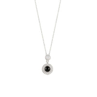 Médaillon photo personnalisé entouré de strass argentés à projection, collier élégant