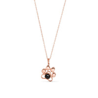 Pendentif patte chien projection photo rose gold - collier bijou personnalisé animal cadeau Petale Paris