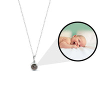 Pendentif argent projection photo bebe - collier personnalise souvenir unique cadeau Petale Paris