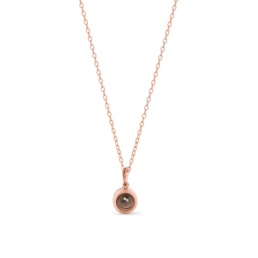 Pendentif projection photo rose gold fond blanc - collier bijou personnalise cadeau saint valentin Petale Paris