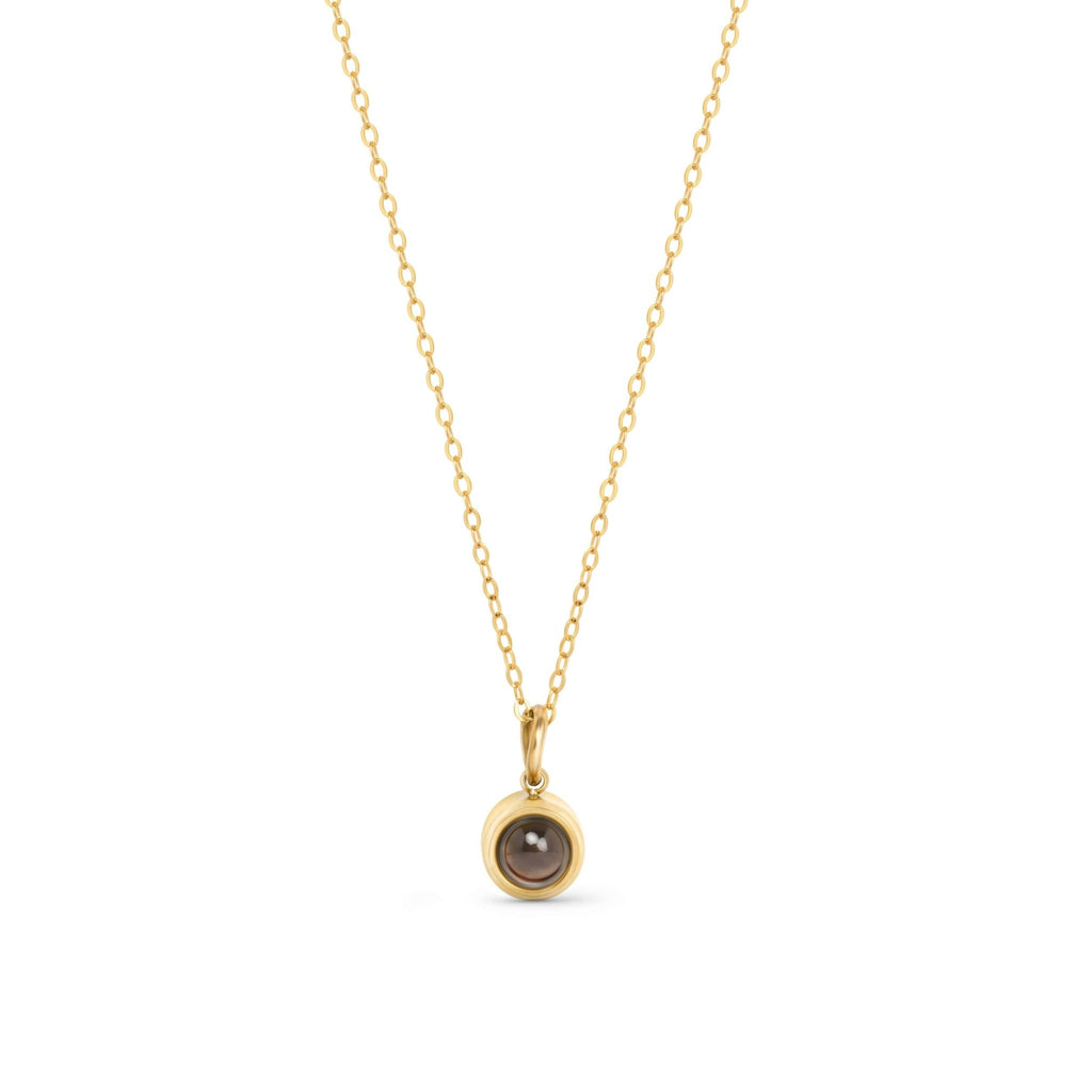 Pendentif projection photo or dore fond blanc - collier bijou personnalise cadeau femme Petale Paris