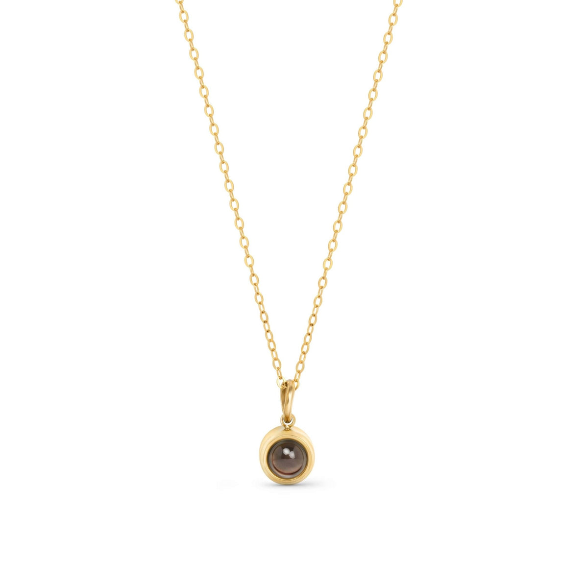 Pendentif projection photo or dore fond blanc - collier bijou personnalise cadeau femme Petale Paris