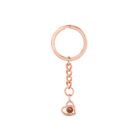 Porte-clé coeur rose gold fond blanc - bijou projection photo personnalisé cadeau Saint-Valentin Petale Paris