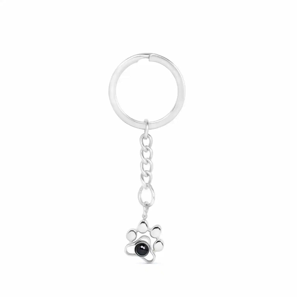Porte-clé patte de chien projection photo personnalisé argent - accessoire bijou animal cadeau Petale Paris