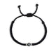 Bracelet tressé noir personnalisé avec pierre à projection photo, cordon ajustable
